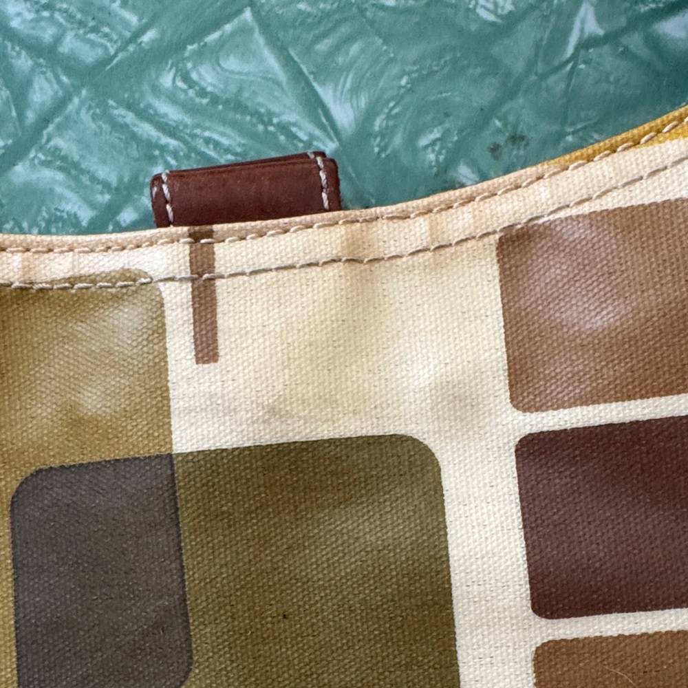Orla Kiely Geometric Patterned Brown and Green Women's Bag - Picture 3 of 13